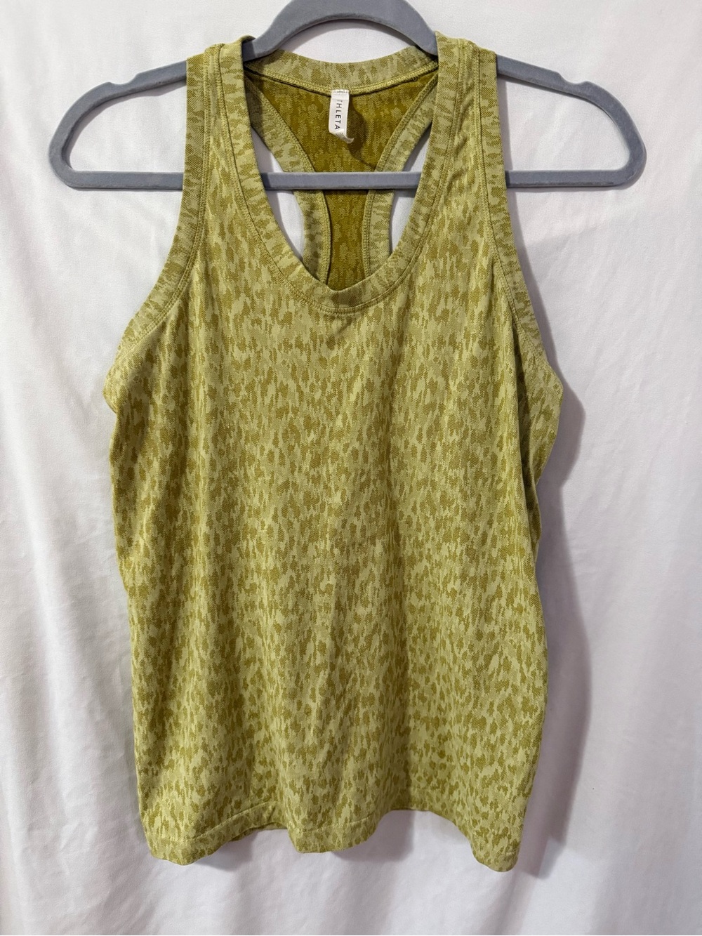 Athleta Yellow Green Printed Racerback Tank
